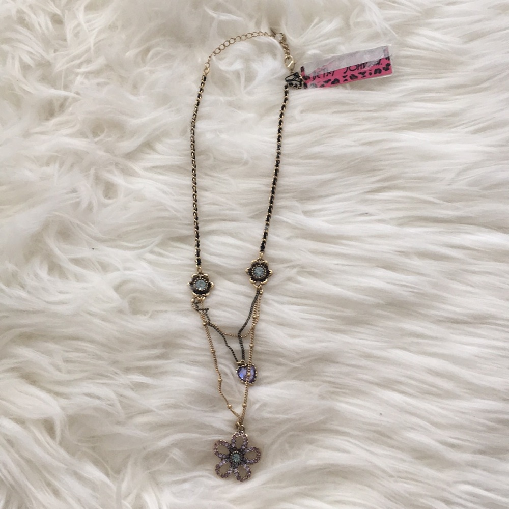 Layered Betsey Johnson Flower Necklace